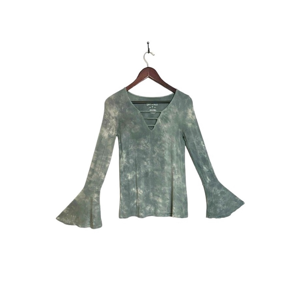 American Eagle | Long Bell Sleeve Acid Washed Soft & Sexy T-shirt | Sz: XS